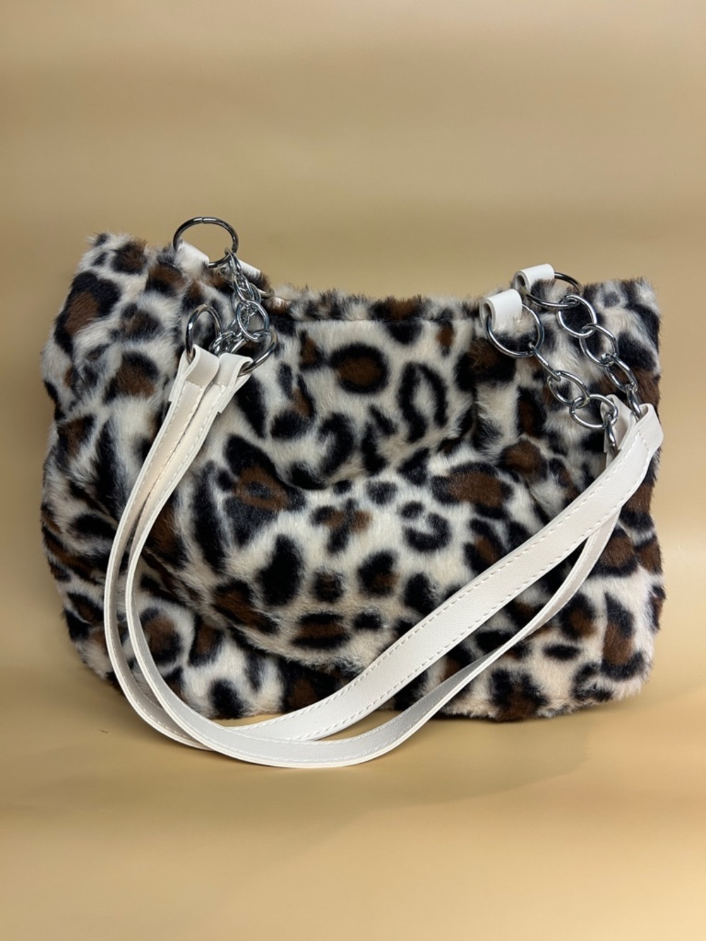 Women Winter Warm Soft Plush Shoulder Bag Fashion Leopard